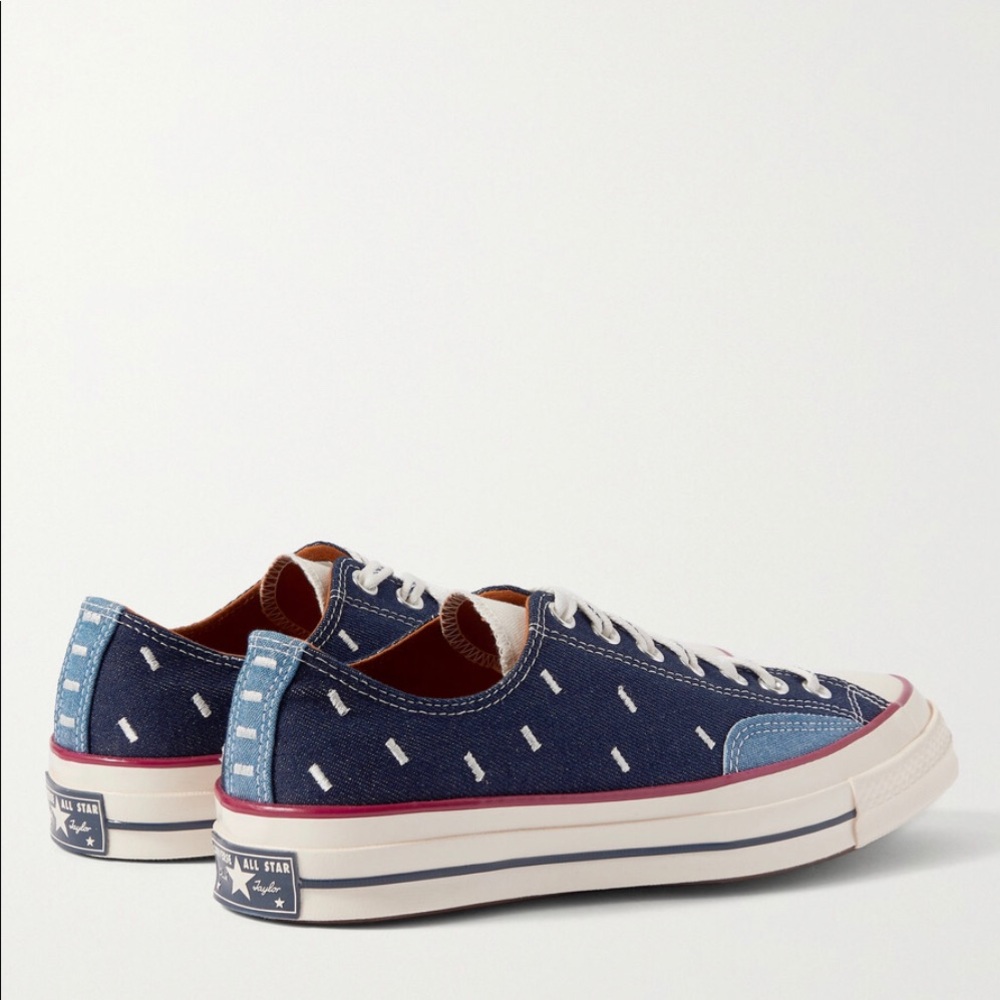 - Converse Embroidered Denim & Canvas Lo Top Sneaker